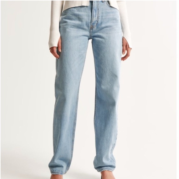 NWOT ABERCROMBIE & FITCH Sz 29 8L The High Rise Taper Jean Med Blue Wash Orig$90 - Picture 7 of 10